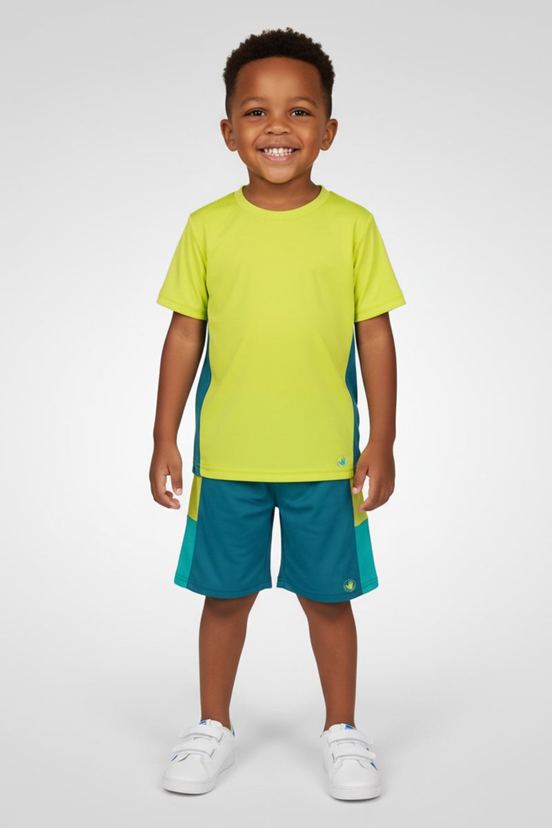 Body Glove Toddlers Boy 3 Pieces Brand Logo T-Shirt And Shorts Set, Multicolor - Image 1